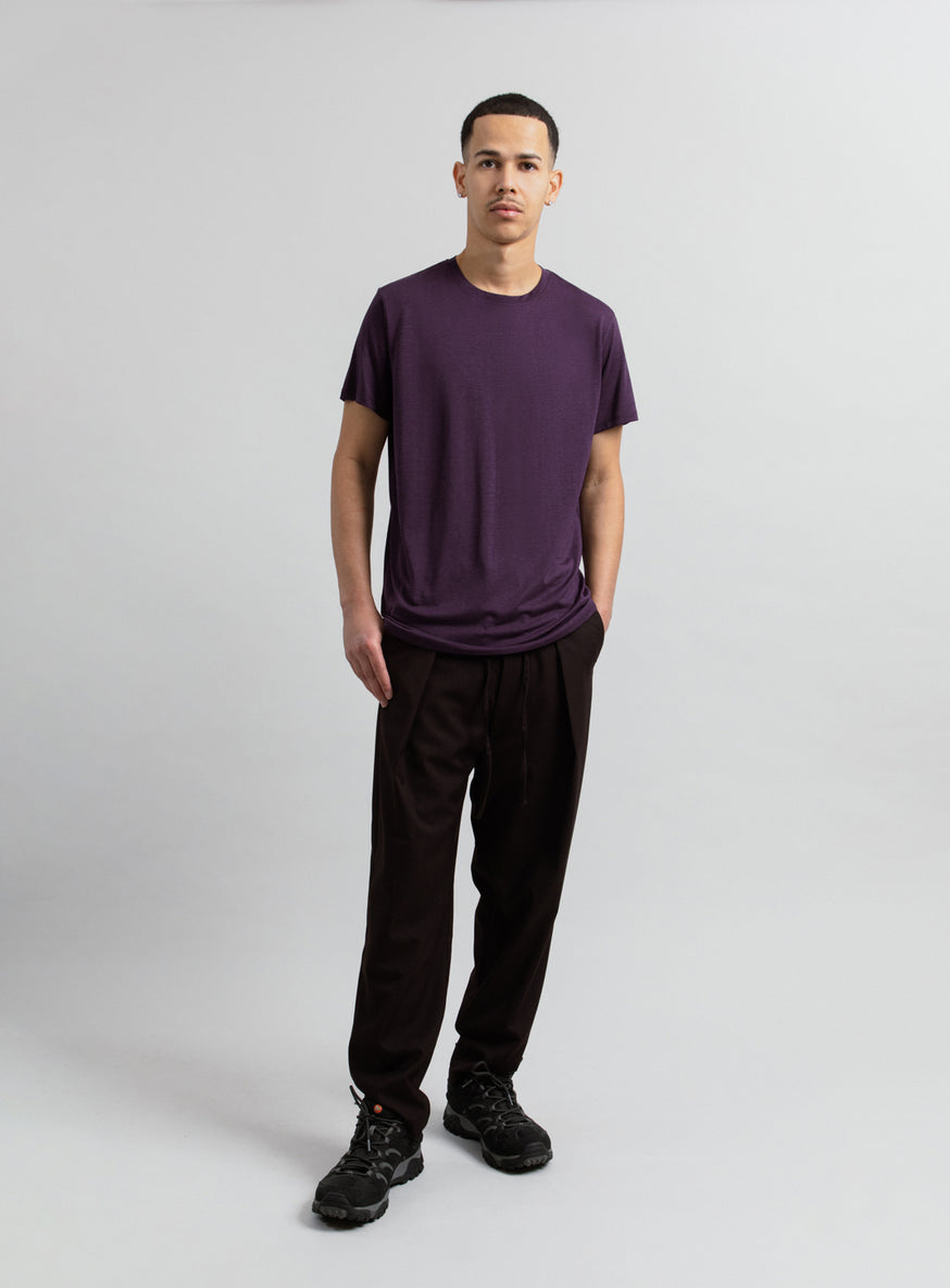 Short Sleeve T-Shirt in Eggplant Eucalyptus & Cotton