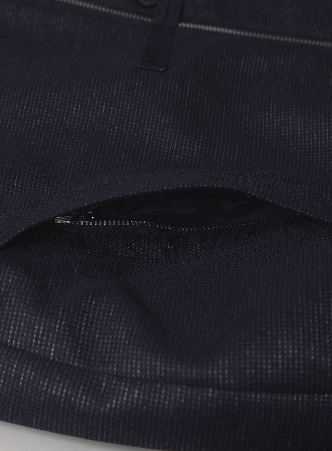 Tangzhuang Bomber Jacket in Navy Blue Technical End-on-End