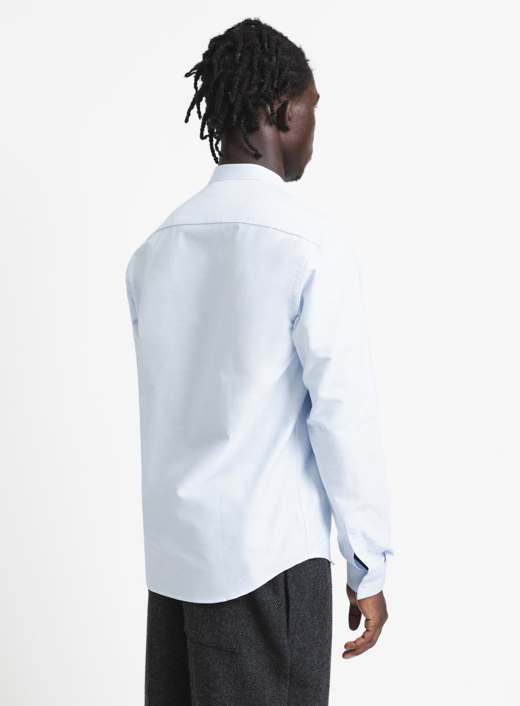False Collar Shirt in Sky Blue Oxford