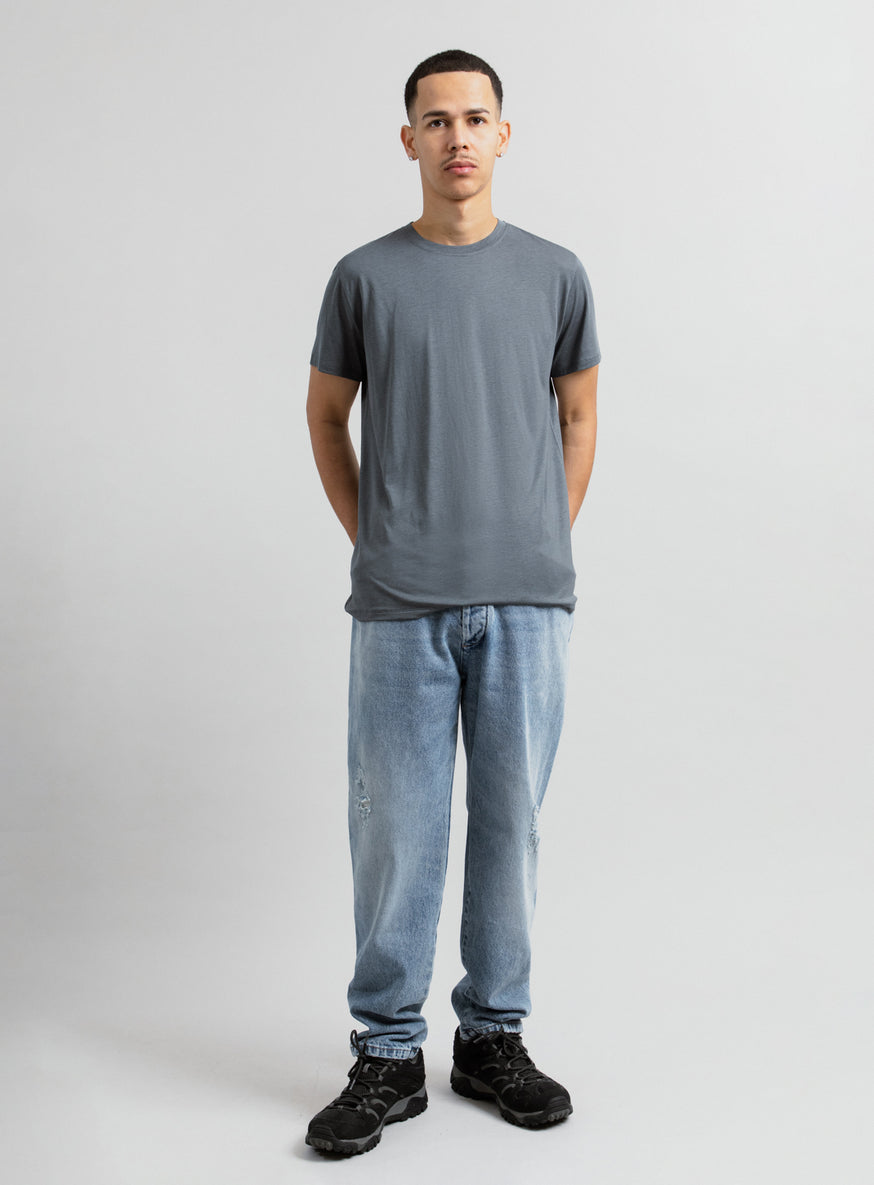 Short Sleeve T-Shirt in Lead Grey Eucalyptus & Cotton