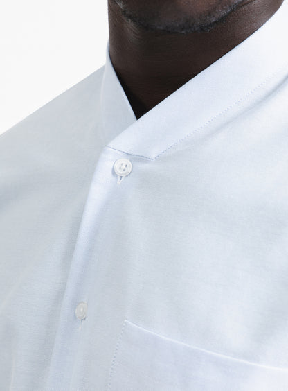 Chemise à Faux Col en Oxford Bleu Ciel