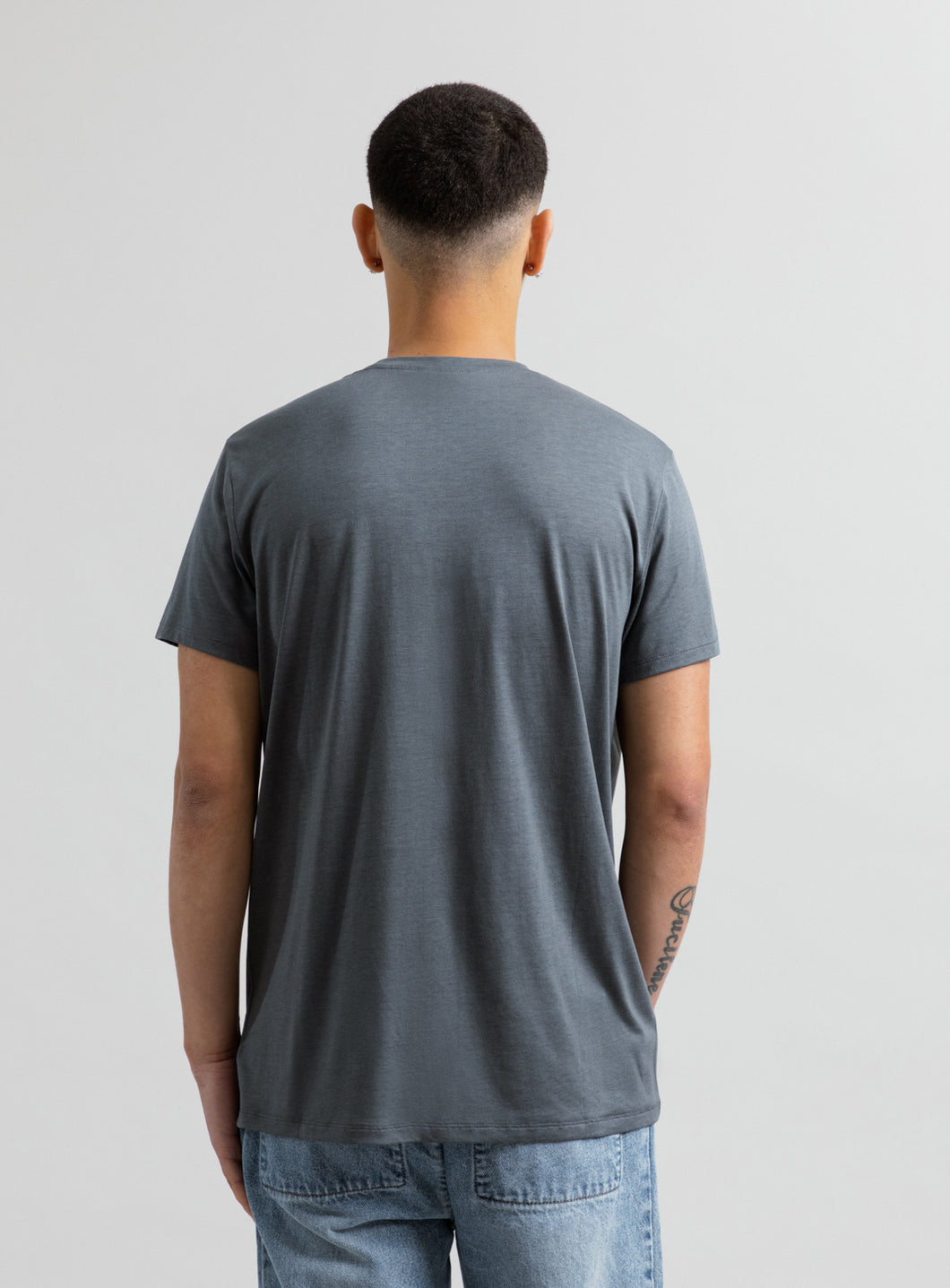 Short Sleeve T-Shirt in Lead Grey Eucalyptus & Cotton