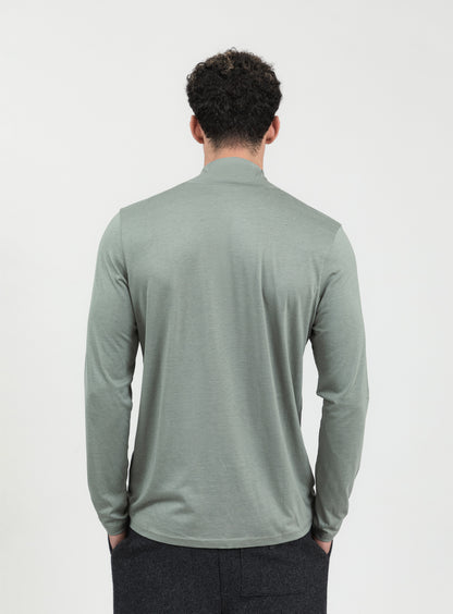 Sous-Pull à Col Cheminée en Eucalyptus & Coton Argile