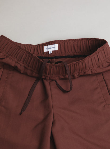 Shorts with Front Cuts in Brick Technical Ottoman