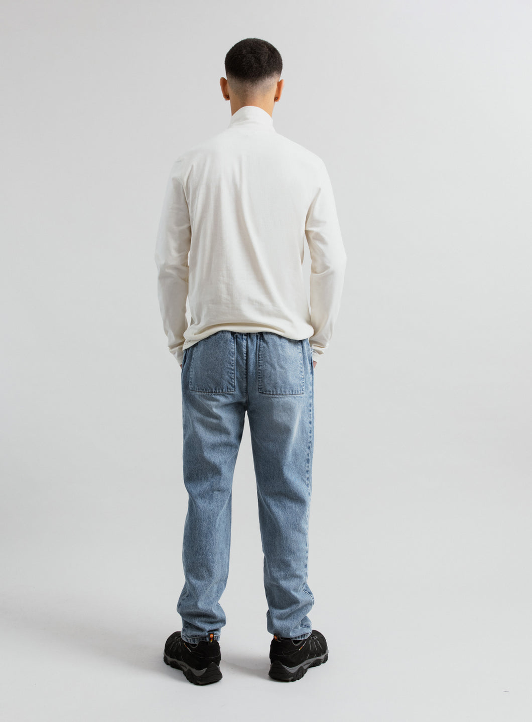 Funnel Neck Undershirt in Ivory Cotton & Elastane