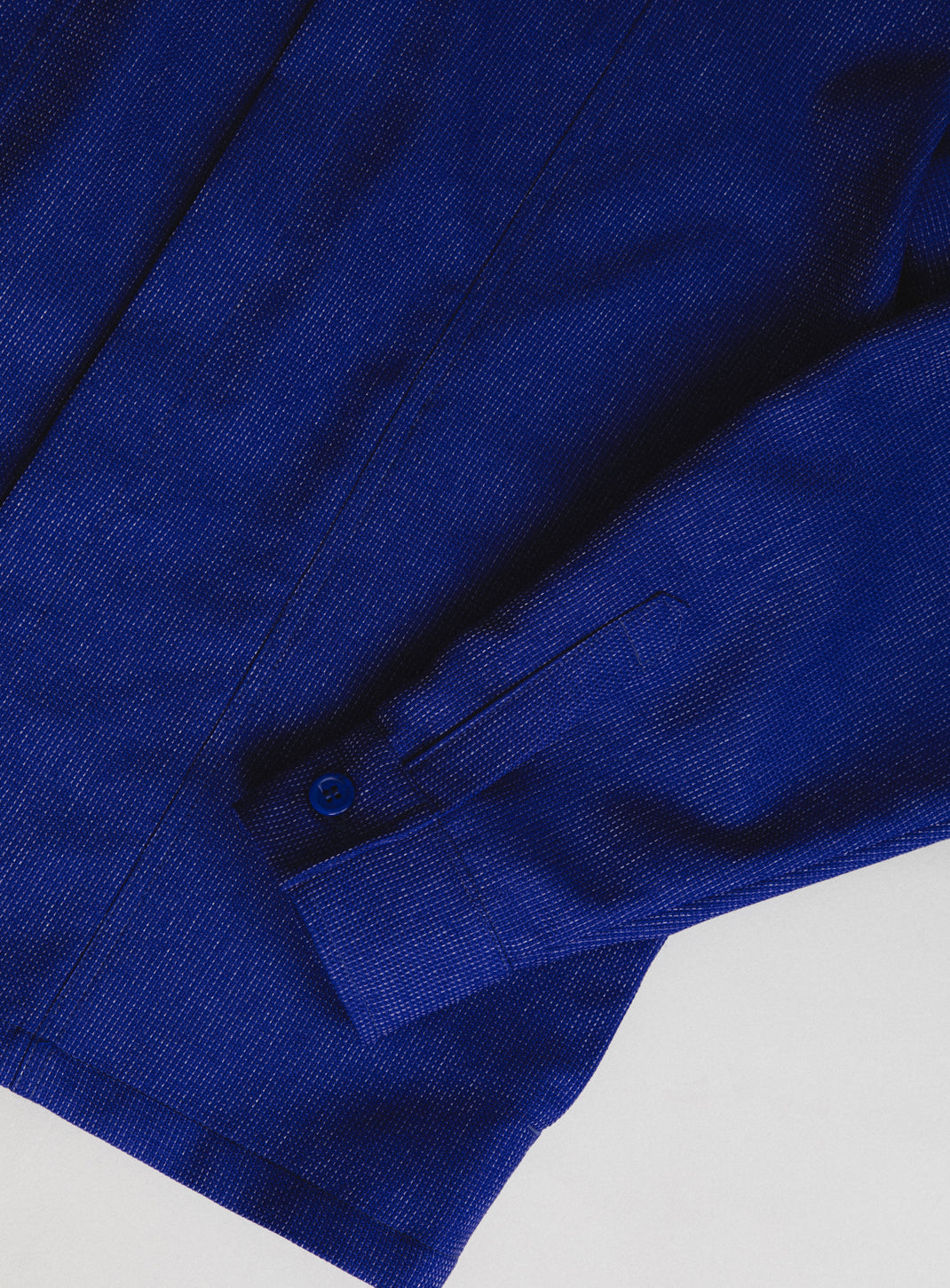 Lines Overshirt in Electric Blue Technical End-on-End