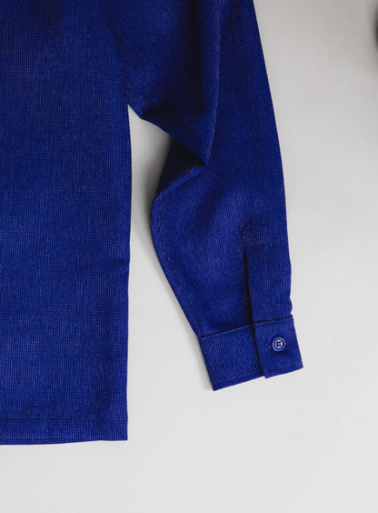 Lines Overshirt in Electric Blue Technical End-on-End
