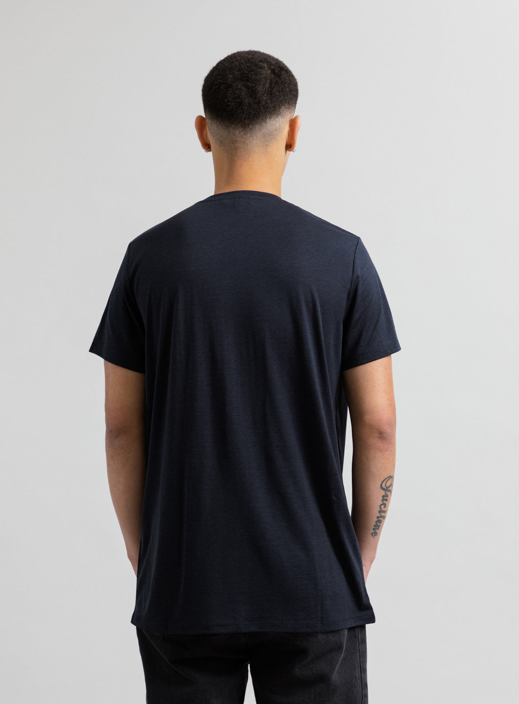 Short Sleeve T-Shirt in Navy Blue Eucalyptus & Cotton