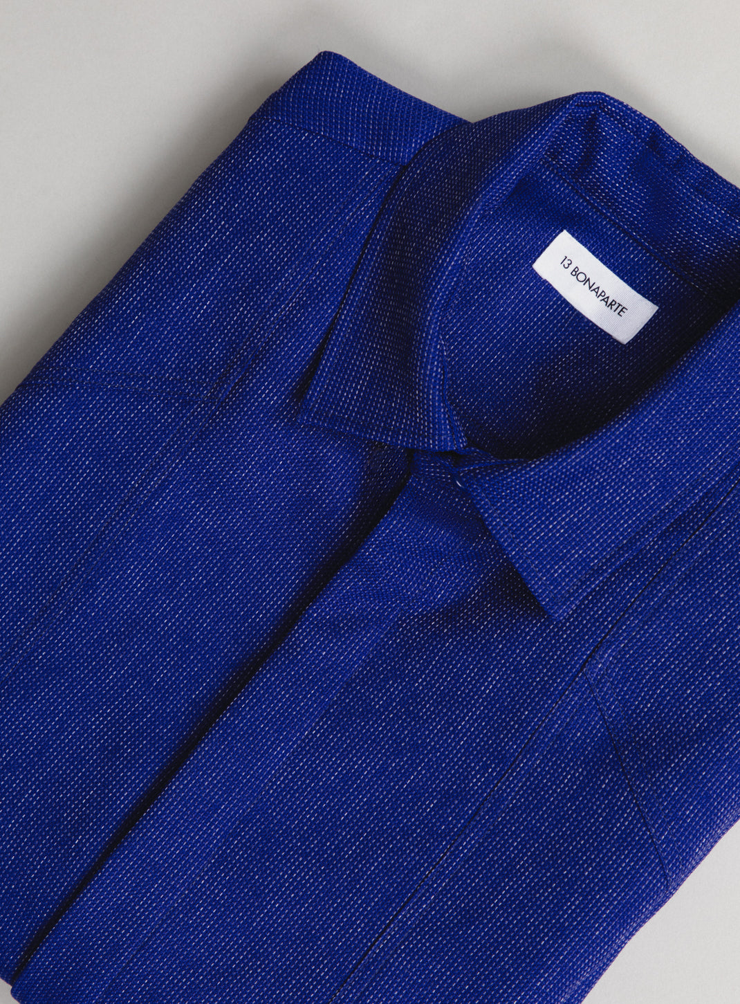 Lines Overshirt in Electric Blue Technical End-on-End