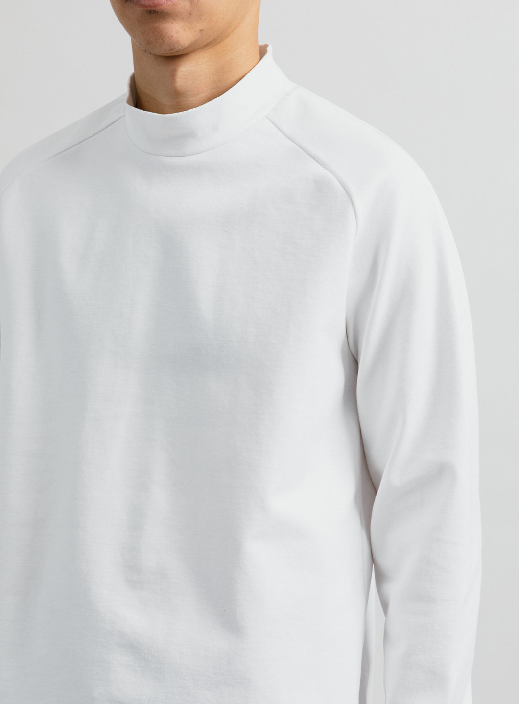 Sweatshirt with Hammer Sleeve in White Technical Knit