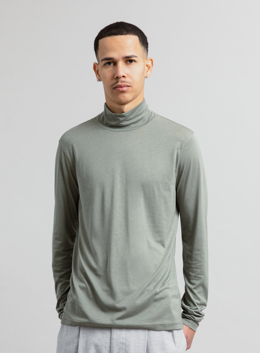 Funnel Neck Undershirt in Clay Eucalyptus & Cotton