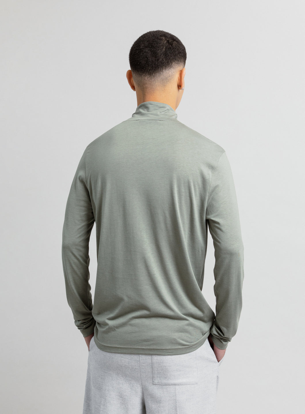 Funnel Neck Undershirt in Clay Eucalyptus & Cotton