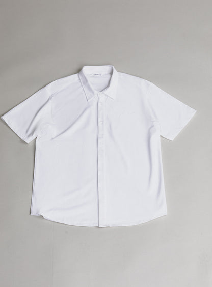 Polo Chemisette in White Cotton Piqué
