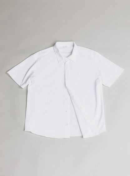 Polo Chemisette in White Cotton Piqué