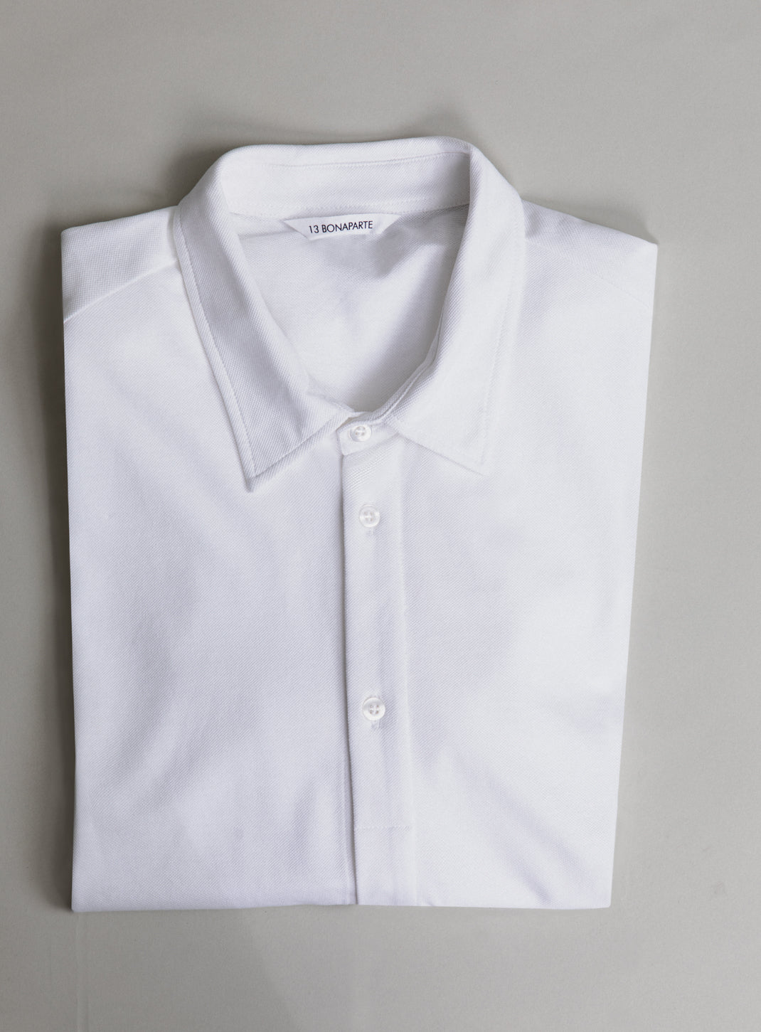 Polo Chemisette in White Cotton Piqué