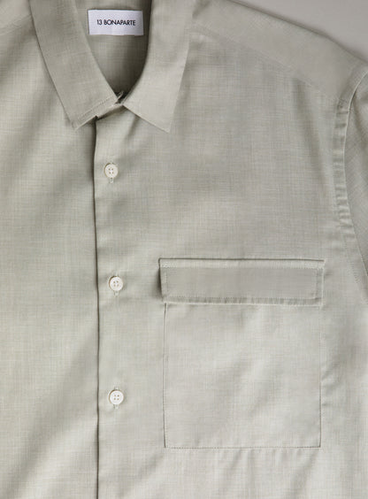 Shirt with Chest Pocket in Almond End-on-End