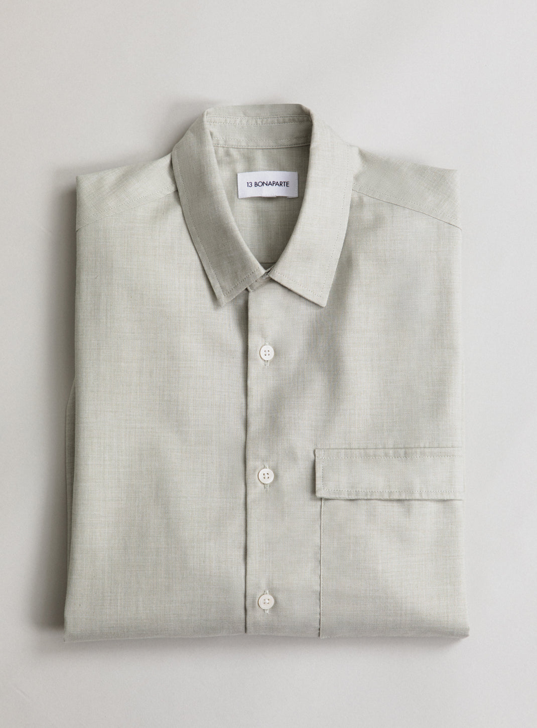 Shirt with Chest Pocket in Almond End-on-End