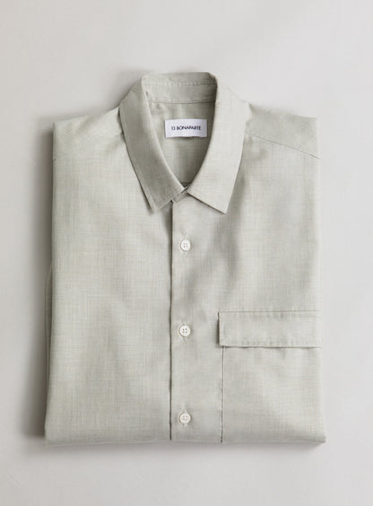 Shirt with Chest Pocket in Almond End-on-End