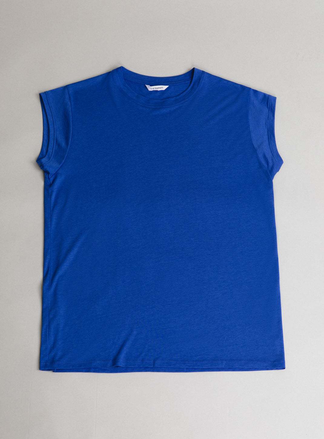 Sleeveless T-Shirt in Royal Blue Eucalyptus & Cotton