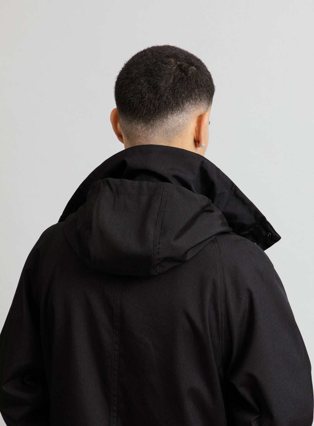 Parachute Parka in Black Grained Nylon