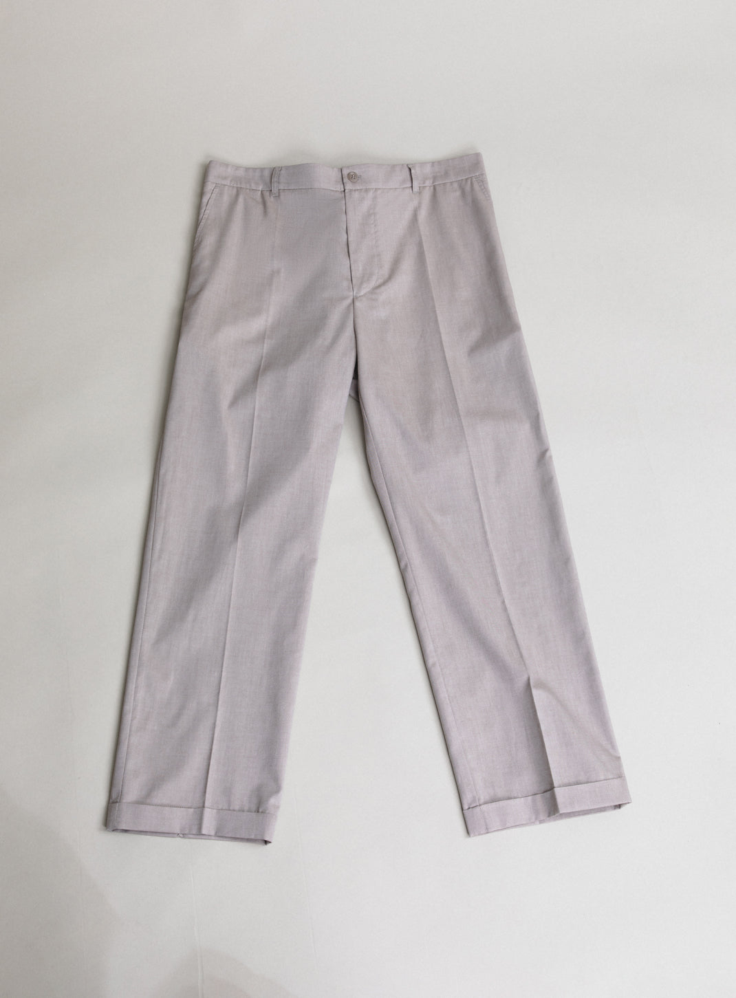 Cuffed Pants in Greige Oxford