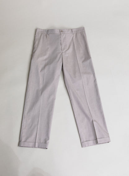 Cuffed Pants in Greige Oxford
