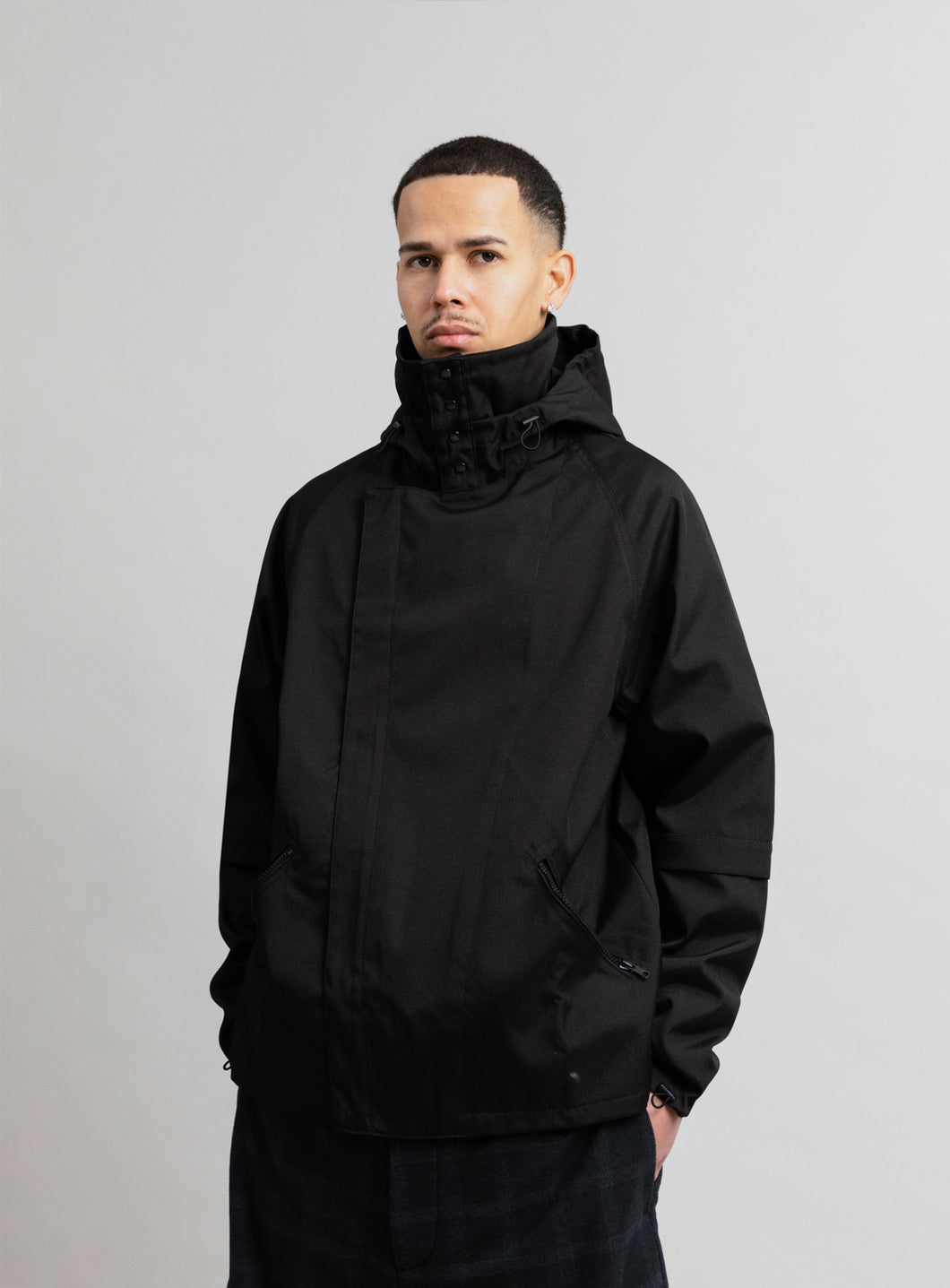 Parachute Parka in Black Grained Nylon