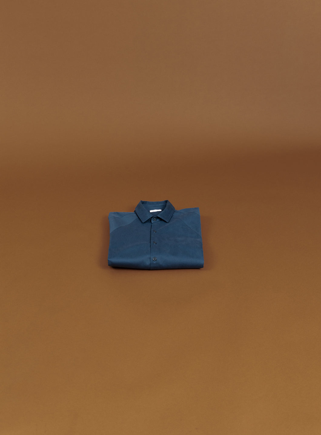 Raglan Sleeve Overshirt in Petrol Blue Cotton Gabardine