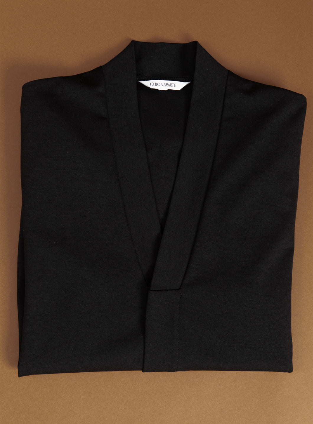 False Collar Cardigan in Black Technical Knit