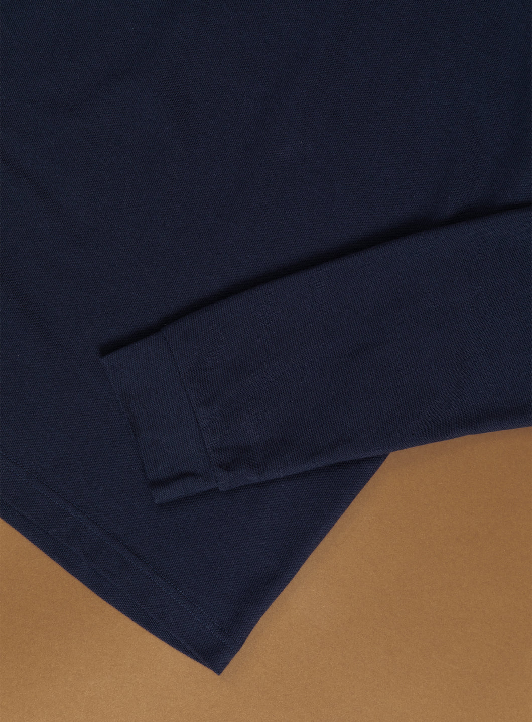 Zipped Poloshirt in Navy Blue Cotton Piqué