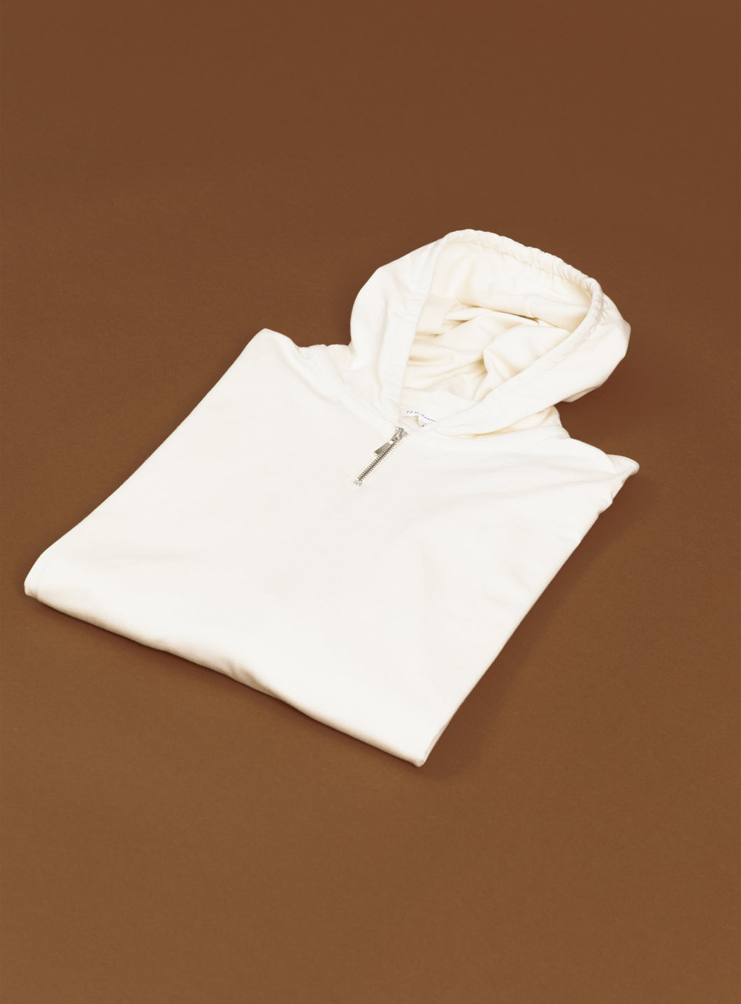 Hooded T-Shirt in Ivory Cotton & Elastane