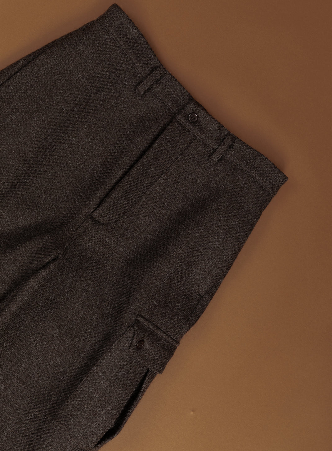 Cargo Pants in Chocolate 100% Italian Wool