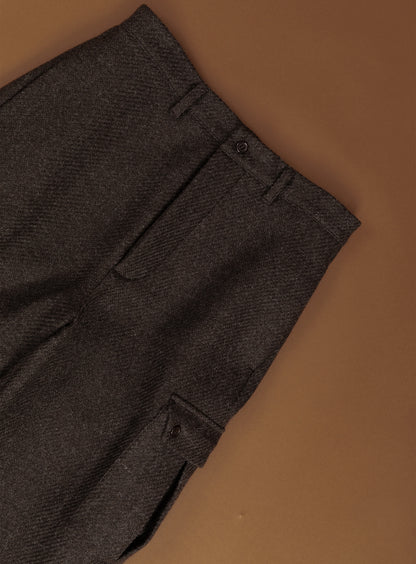 Cargo Pants in Chocolate 100% Italian Wool