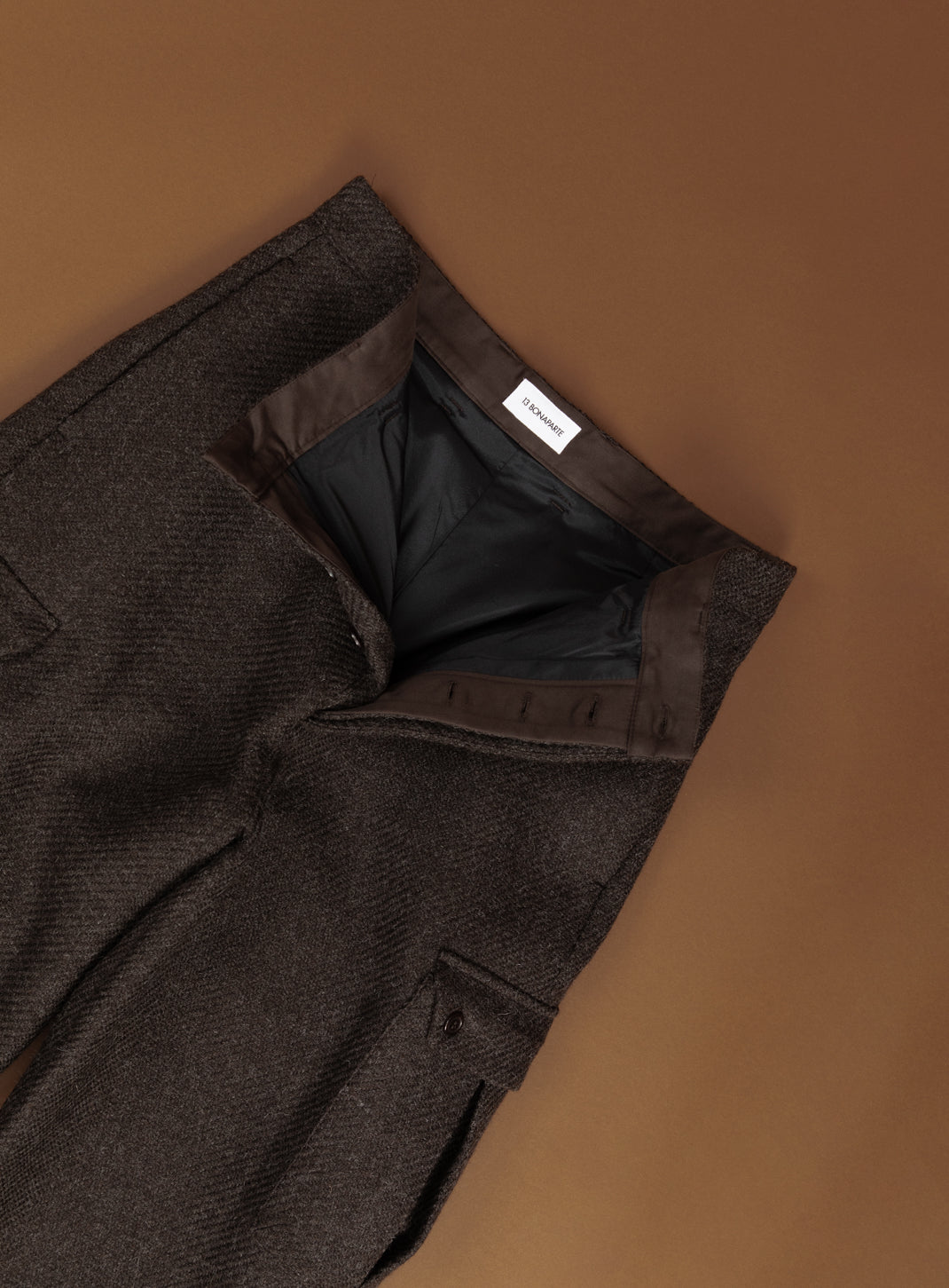 Cargo Pants in Chocolate 100% Italian Wool
