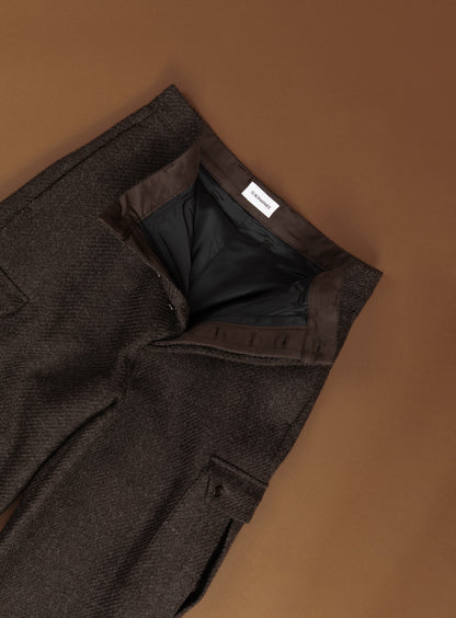 Cargo Pants in Chocolate 100% Italian Wool