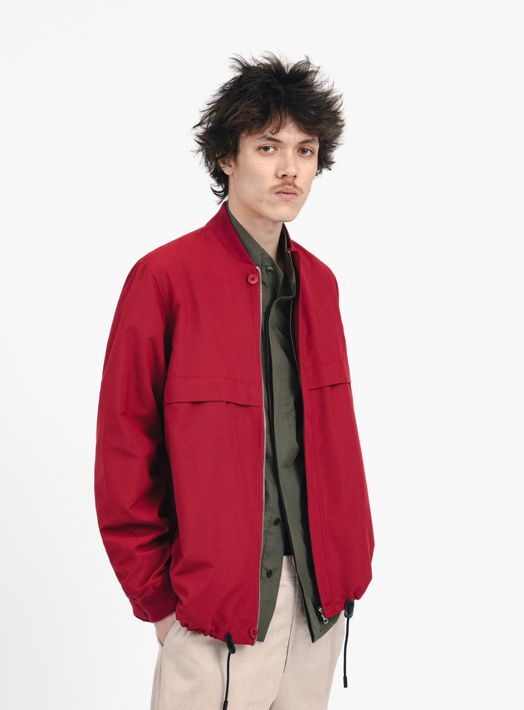 Sport Parka in Red Technical Microfiber