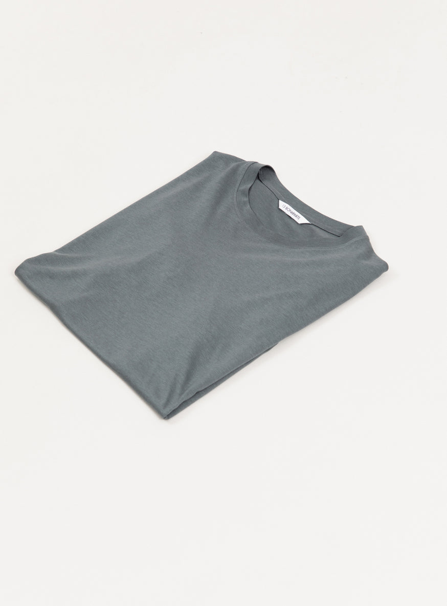 Long Sleeve T-Shirt in Lead Grey Eucalyptus & Cotton