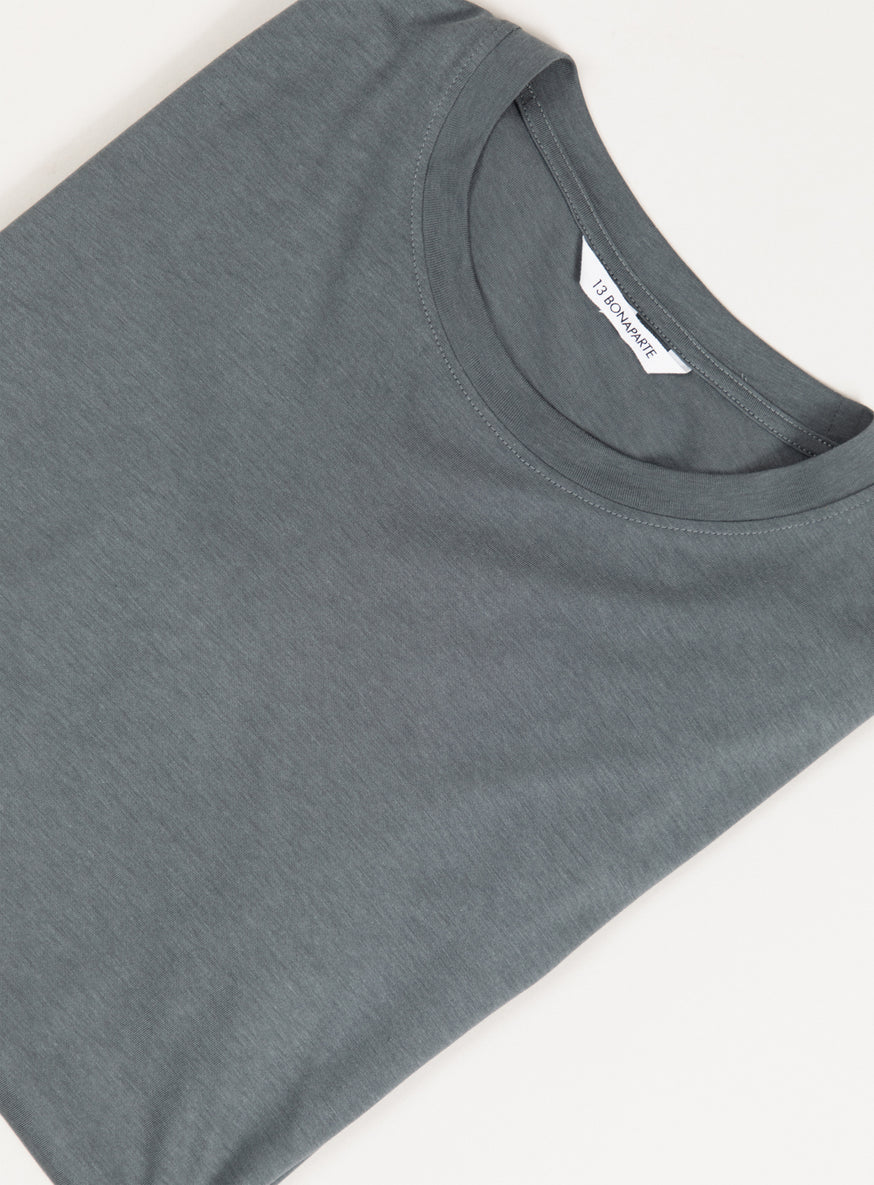 Long Sleeve T-Shirt in Lead Grey Eucalyptus & Cotton