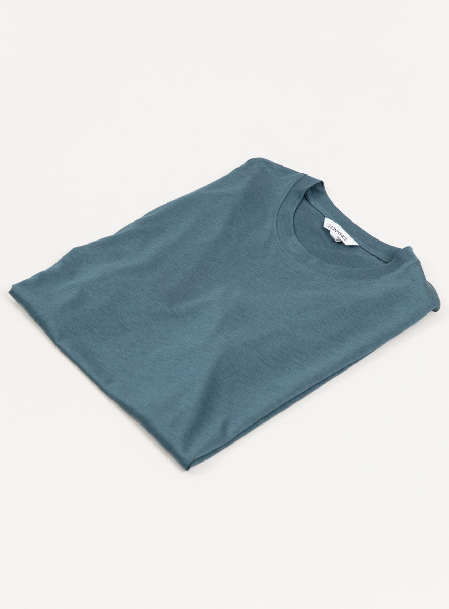 Long Sleeve T-Shirt in Petrol Blue Eucalyptus & Cotton