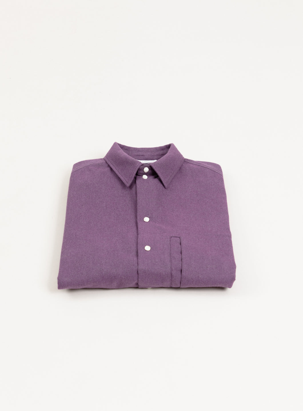 Window Pocket Overshirt in Purple Cotton Flannel