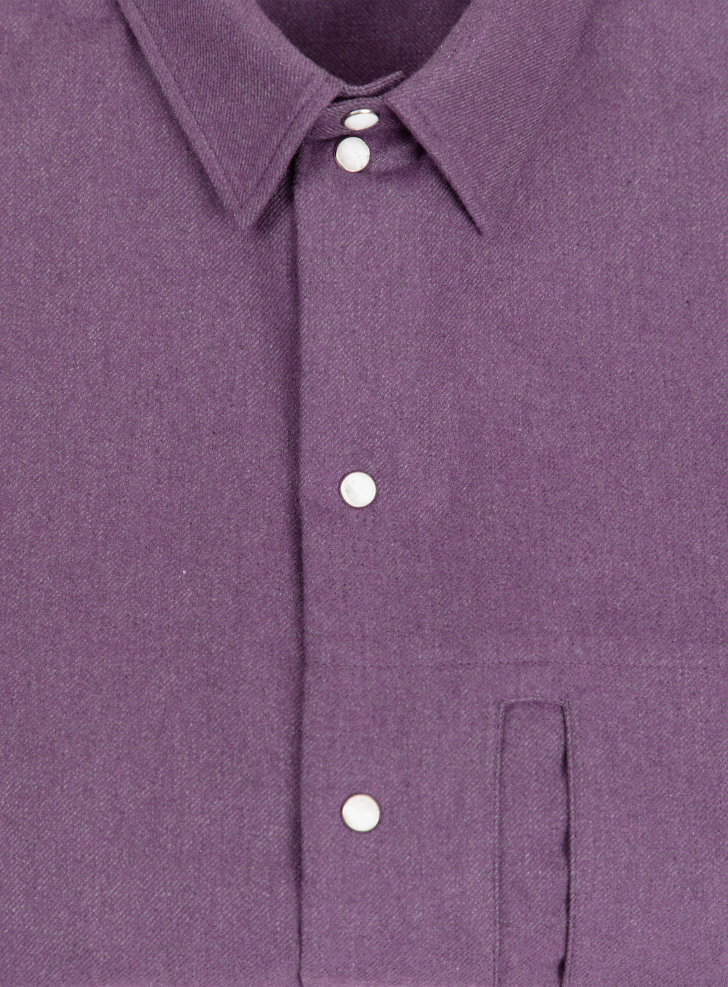 Window Pocket Overshirt in Purple Cotton Flannel