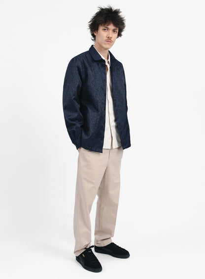 Lines Overshirt in Navy Blue Technical End-on-End