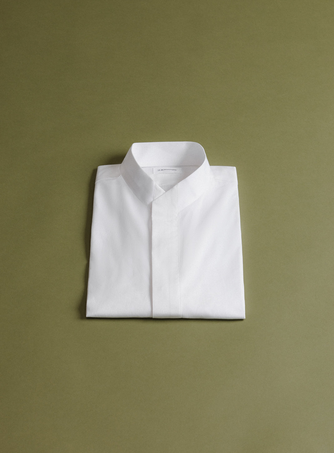 Origami Collar Shirt in White Poplin