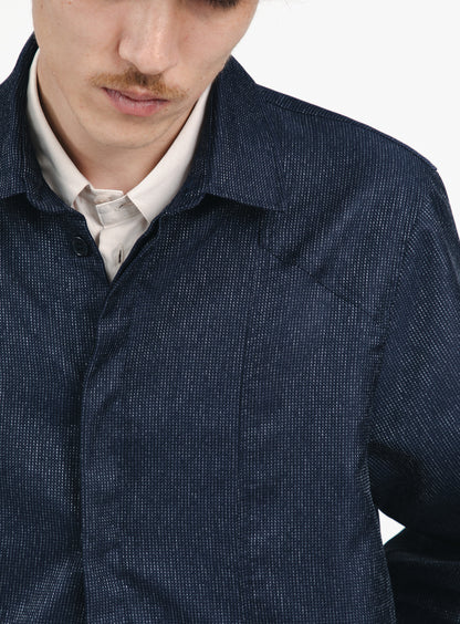 Lines Overshirt in Navy Blue Technical End-on-End