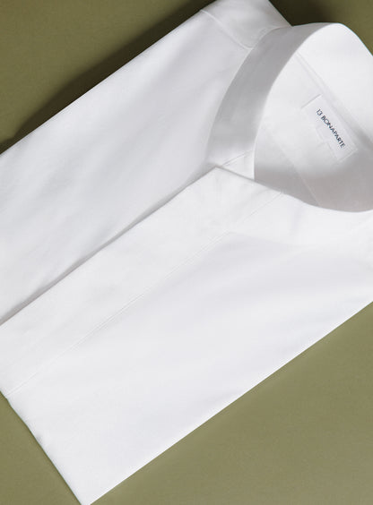 Origami Collar Shirt in White Poplin
