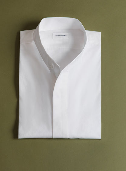 Origami Collar Shirt in White Poplin