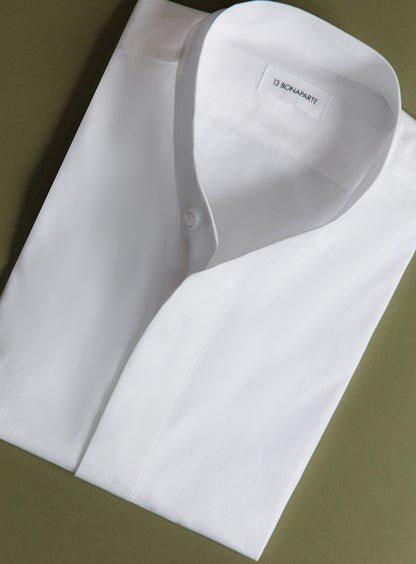 Origami Collar Shirt in White Poplin