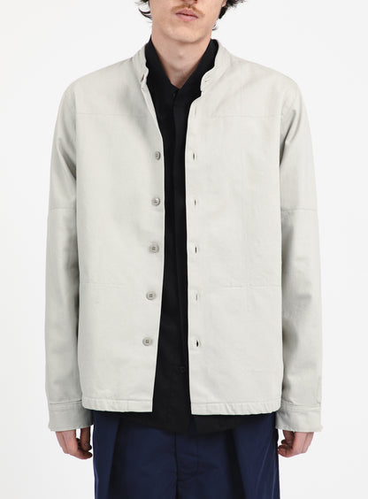Chinese Jacket in Chalk Overdyed Denim