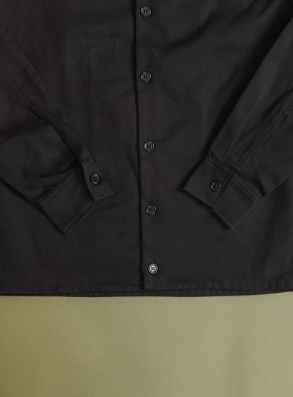 Murano Collar Overshirt in Ink Cotton Gabardine