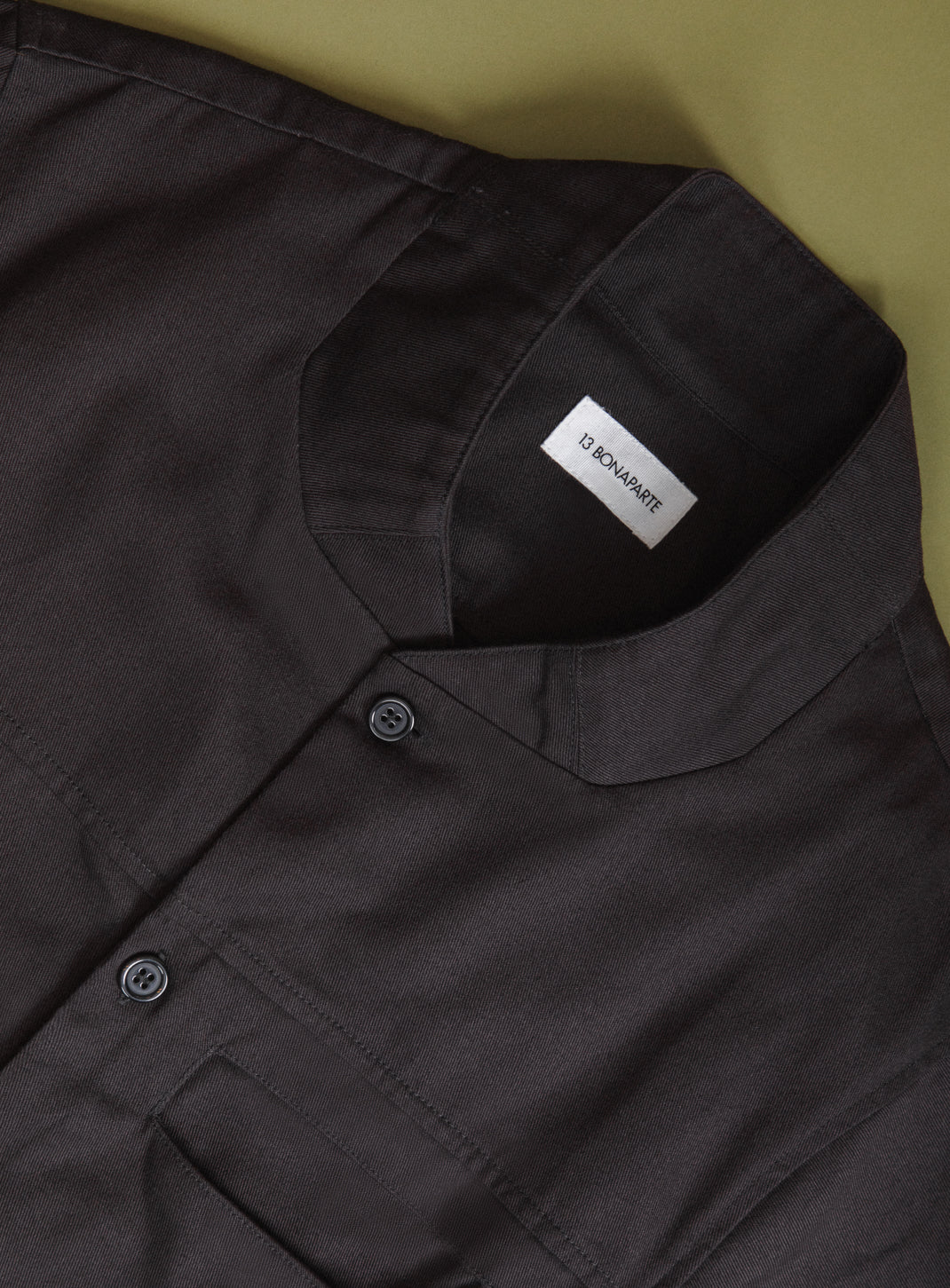 Murano Collar Overshirt in Ink Cotton Gabardine